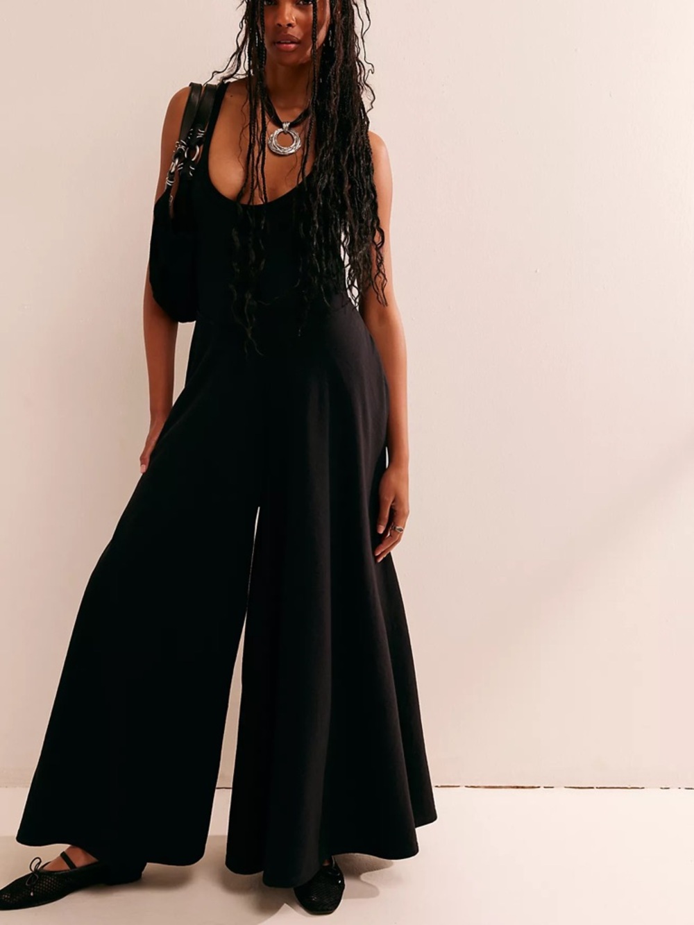 FP BEACH CINDY ONE-PIECE JUMPSUIT BLACK WOMEN’S MEDIUM